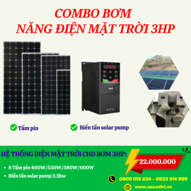 Hệ Thống Điện Mặt Trời Bơm Tưới 3Hp