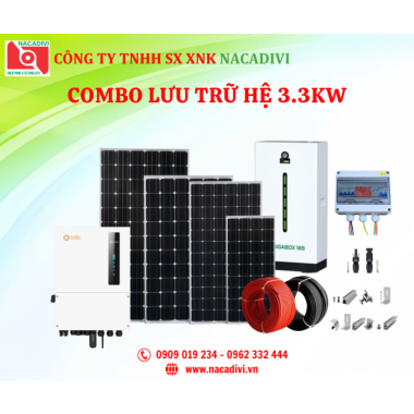 Hệ Thống Điện Năng Lượng Mặt Trời 3.3 Kwp (Lưu Trữ 14.3Kw) (Tiết kiệm từ 1.400.000đ - 2.300.000đ/tháng)