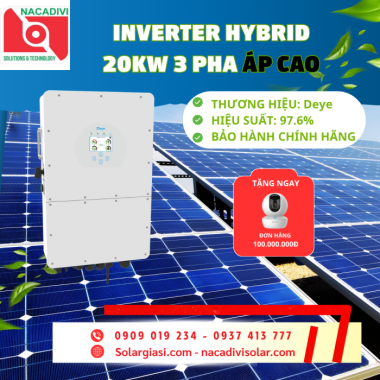 Inverter Hybrid Deye 20kW 3 Pha áp cao SUN-20K-SG01HP3-EU-AM2