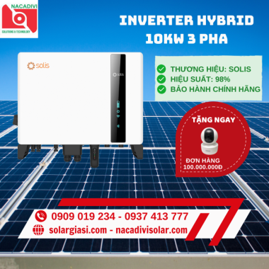 Inverter Hybrid Solis 10kw 3 pha áp cao S6-EH3P10K2-H