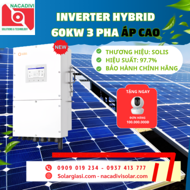 Inverter hybrid Solis 60kW 3 pha áp cao S6-EH3P60K-H