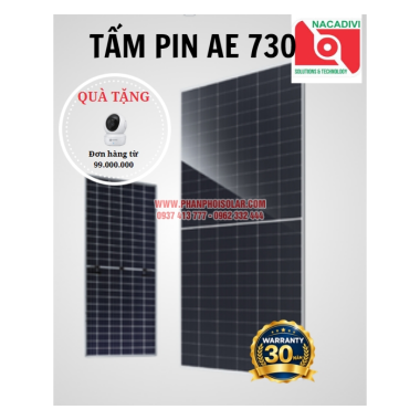 Tấm pin AE Solar 730W năng lượng mặt trời – Công nghệ 2 mặt kính