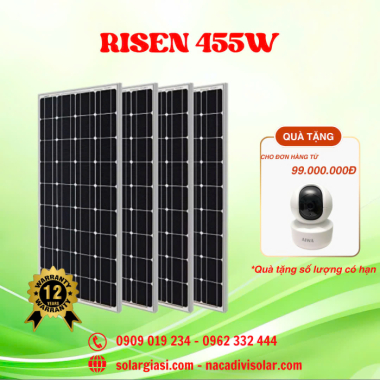 Tấm Pin Năng Lượng Mặt Trời Risen 455W